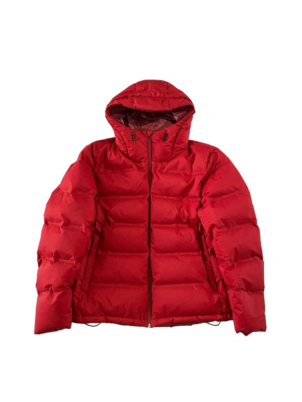 Uniqlo Puffer Jacket Mens Size XXL Red Seamless Down Parka Brimmed Hood